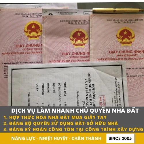 Giấy chứng nhận quyền sử dụng đất – dịch vụ làm nhanh chủ quyền nhà đất